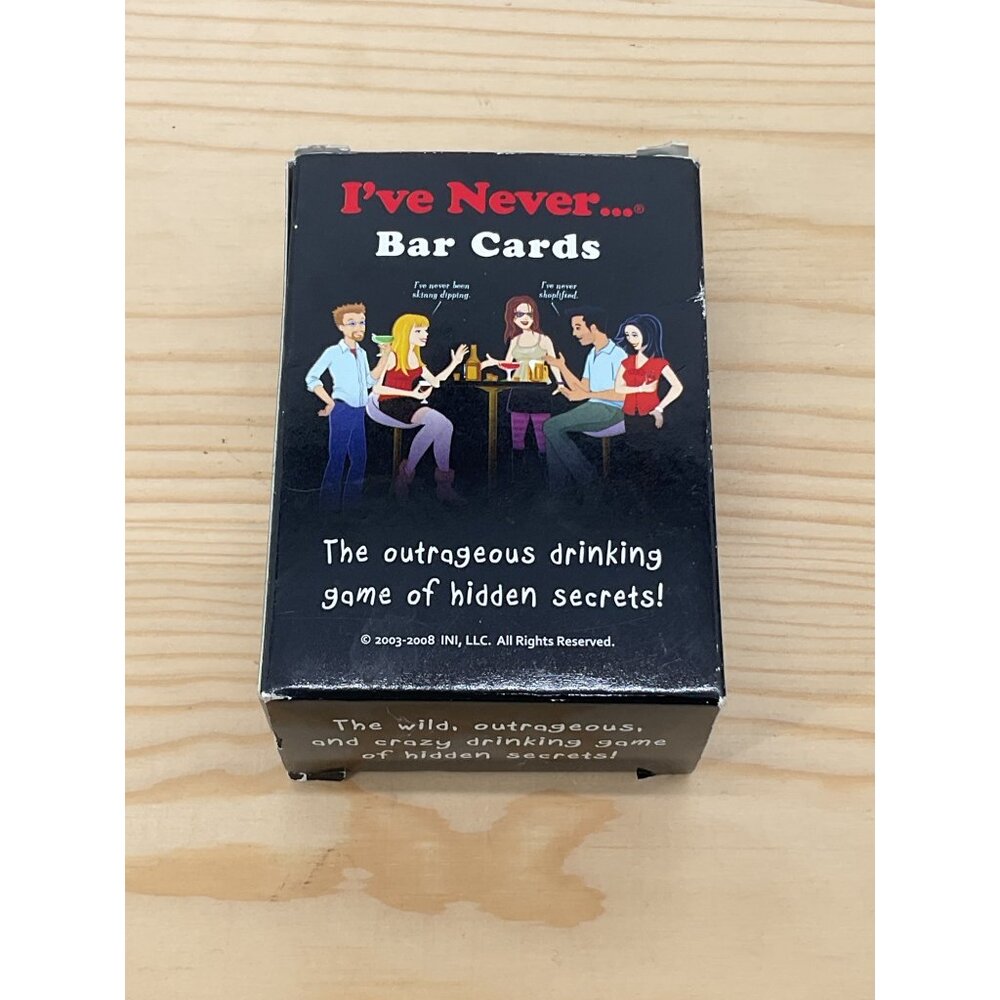 Ive Never Bar Cards Drinking Game